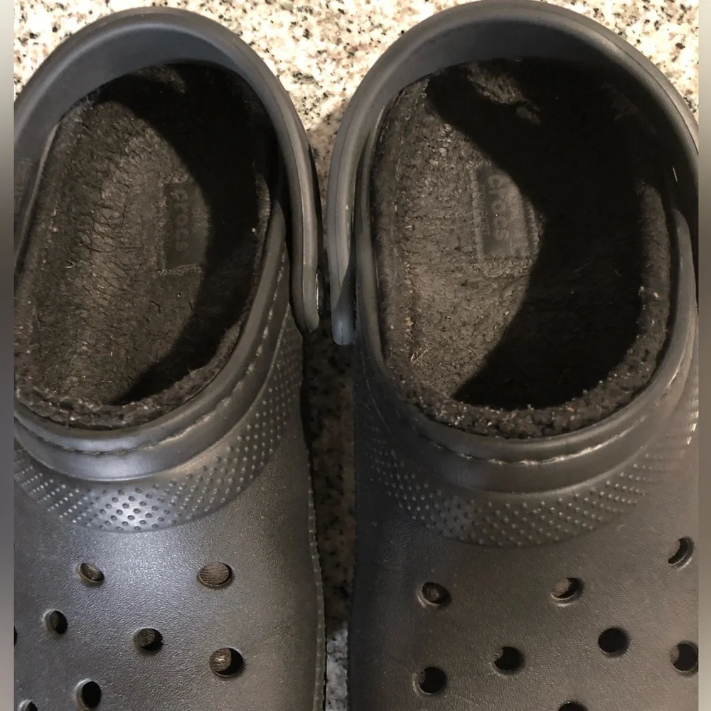 Crocs Classic Lined Clogs Unisex Black Size 10 Women Size 8 Men - Picture 12 of 16